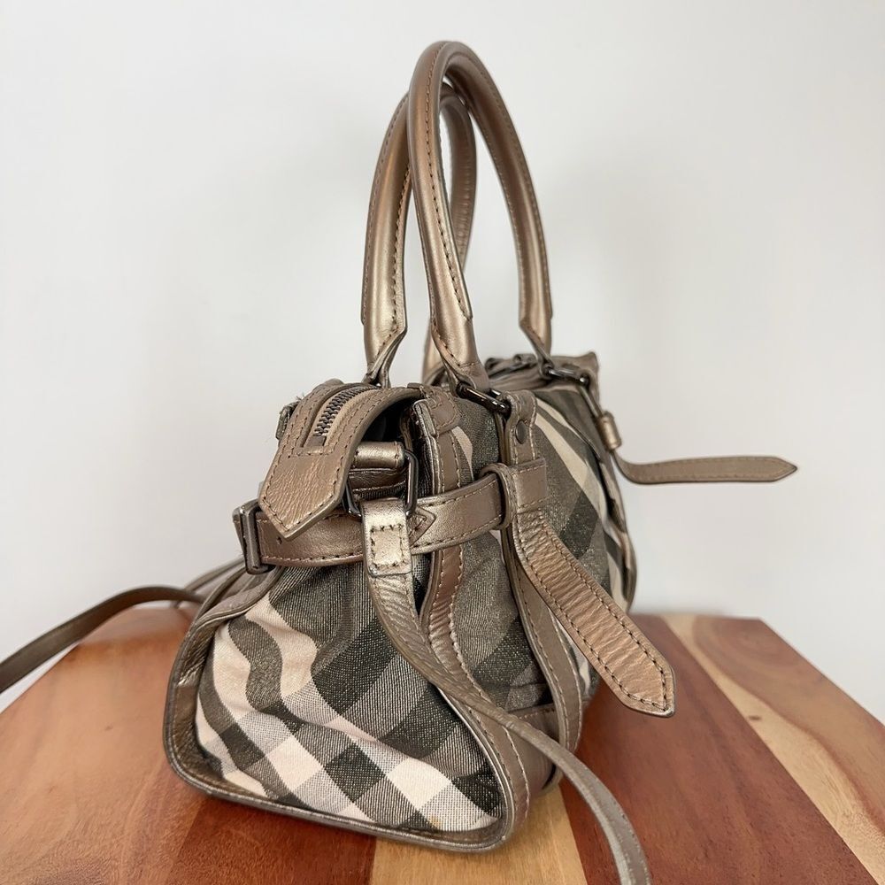 Pre-Owned Burberry Satchel Shimmer Nova Check Canvas - Picture 4 of 11